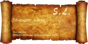 Stenger Léna névjegykártya